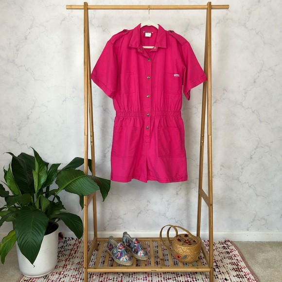 hot pink utility jumpsuit